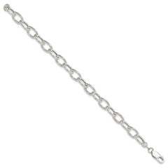 Sterling Silver Open Link Cable 8.50mm Bracelet