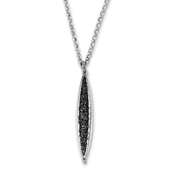 Sterling Silver Rhodium Plated Glitter Enamel Bead With 2in ext. Necklace