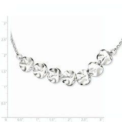 Sterling Silver Rhodium Plated Fancy With 2in ext. Necklace