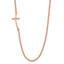Sterling Silver RG-plated Small Off-Set Sideways Curved Cross Necklace