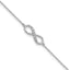 Sterling Silver Rhodium-plated with CZ Infinity With 1 IN EXT Bracelet