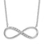 Sterling Silver Rhodium-plated with CZ Infinity With 2 IN EXT Necklace
