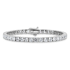 Sterling Shimmer Sterling Silver Rhodium-plated 4.5mm CZ 43 Stone 8 inch Bracelet