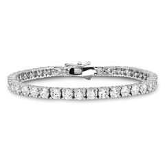 Sterling Shimmer Sterling Silver Rhodium Plated 4mm Cubic Zirconia 46 Stone 8 inch Bracelet