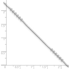 Sterling Silver Rhodium-plated Beaded 10 inch Plus 0.5 inch extender - Total 10.5 inch Anklet