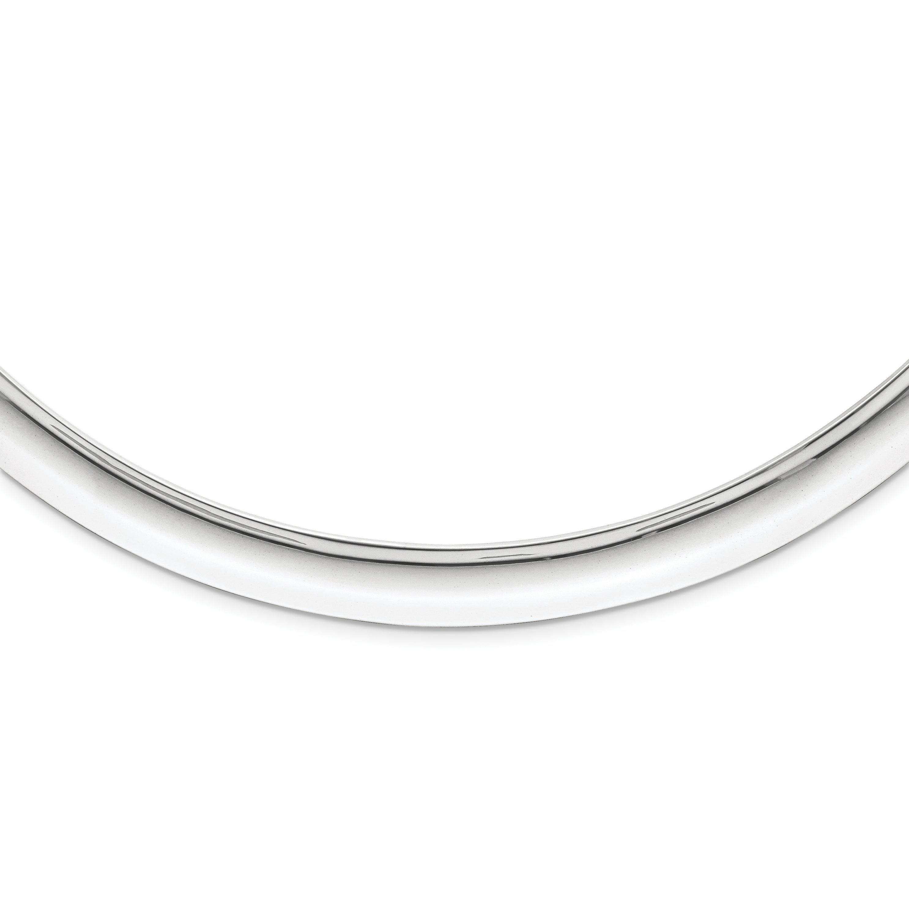 Sterling Silver Rhodium-plated Polished Slip-on Neck Collar