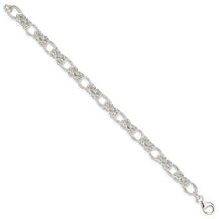 Sterling Silver Polished Fancy Link Bracelet