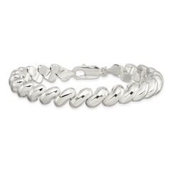 Sterling Silver Fancy Diamond-cut San Marco Bracelet