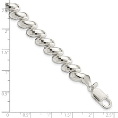Sterling Silver Fancy Diamond-cut San Marco Bracelet