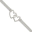 Sterling Silver Polished 3-strand With .5in. Ext. Heart Bracelet
