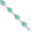 Teardrop Lab-Created Turquoise Bracelet in Sterling Silver, 7.8 Inch - Sophia Jewelers
