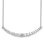 Sterling Silver Rhodium-plated CZ With 2in ext. Bar Necklace