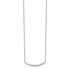Sterling Silver Rhodium-plated With 2in ext. Bar Necklace