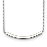 Sterling Silver Rhodium-plated With 2in ext. Bar Necklace