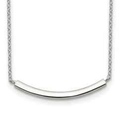 Sterling Silver Rhodium-plated With 2in ext. Bar Necklace