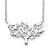 Sterling Silver Rhodium-plated Tree With 2in ext. Necklace