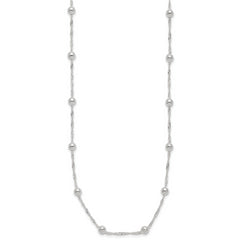 Sterling Silver Polished Beaded 20in Necklace