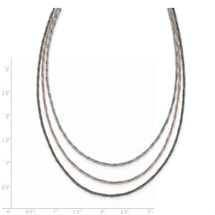 Sterling Silver Rose-tone & Ruthenium-plated With 1.75in ext Necklace