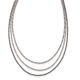 Sterling Silver Rose-tone & Ruthenium-plated With 1.75in ext Necklace