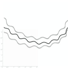 Sterling Silver Ruthenium-plated With 1.5in. Ext Wavy Wire Necklace