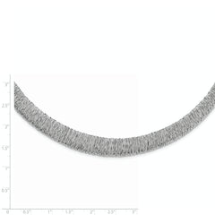 Sterling Silver Rhodium-plated Fancy Domed Necklace