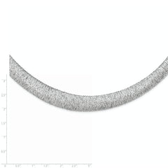 Sterling Silver Rhodium-plated Polished Fancy Domed Necklace