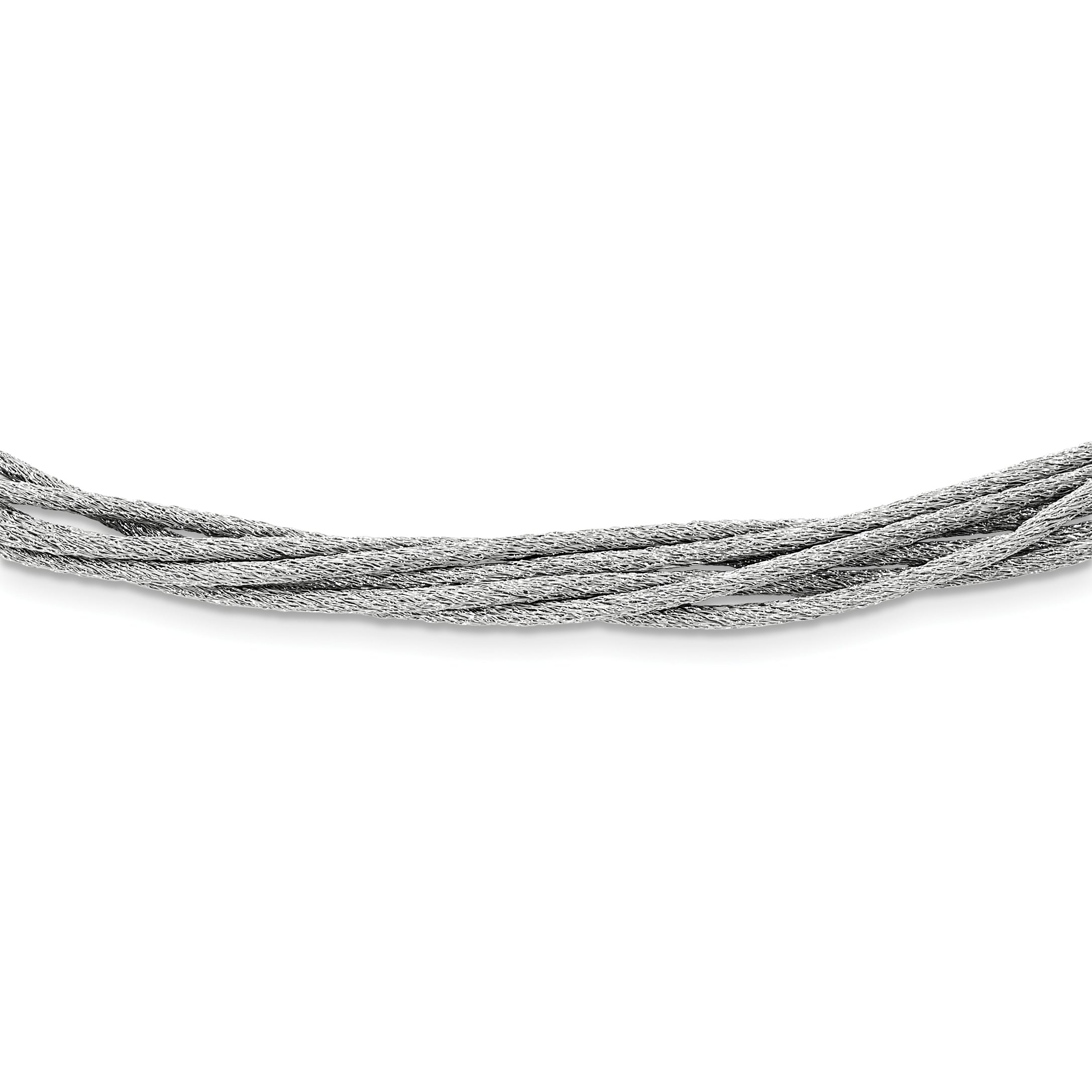 Sterling Silver Wire Mesh 6 Strand With 2IN Ext Necklace