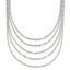 Sterling Silver 5 Strand Fancy Flat Link Necklace