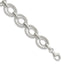 Double Oval Fancy Link Bracelet in Sterling Silver, Textured, 8 Inch - Sophia Jewelers