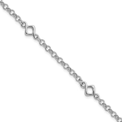 Sterling Silver Rhodium-plated Fancy Bracelet
