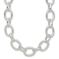 Sterling Silver Polished Fancy Link Necklace