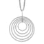Sterling Silver Rhodium-plated D/C Multi-Circles With 2in ext Necklace