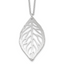 Sterling Silver Rhodium-plated Satin Cut-out Leaf Necklace