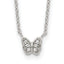 Sterling Silver Rhodium-plated Polished CZ Butterfly 16 Inch Necklace with 2 Inch extension