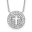 Halo Cubic Zirconia Cross Necklace in Sterling Silver, 18 Inch - Sophia Jewelers
