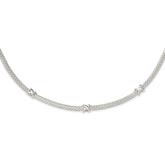 Sterling Silver Mesh with X's With 1in extension Necklace
