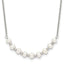 Freshwater Pearl Curved Necklace in Sterling Silver, 16.5 Inch - Sophia Jewelers
