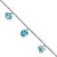 Sterling Silver Rhodium Created Opal Fish and Shells Charm 7.25 inch Bracelet
