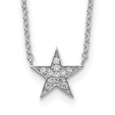 Sterling Silver Rhodium-plated CZ Star Necklace