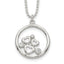 Sterling Silver Polished CZ Heart Necklace