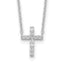Sterling Silver Rhodium-plated CZ Cross With 2in ext. Necklace