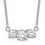 Sterling Silver Rhodium-plated CZ 3-Stone With 1in ext. Necklace