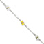 Sterling Silver Polished and Enameled Bees Plus Extension Children's Bracelet