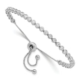 Sterling Shimmer Sterling Silver Rhodium-plated 33 Stone CZ Adjustable Bracelet
