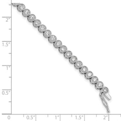 Sterling Shimmer Sterling Silver Rhodium-plated 7 inch 45 Stone CZ Tennis Bracelet
