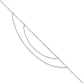 Sterling Silver Multi-Strand 9 inch Plus 1 inch Extender - Total 10 inch Anklet