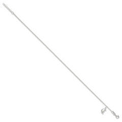 Sterling Silver Moon Charm 10 inch Plus 1 inch Extender - Total 11 inch Anklet