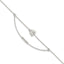 Butterfly and Beads Two-Strand Anklet in Sterling Silver, 9 Inch - Sophia Jewelers