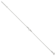 Sterling Silver Butterfly 9 inch Plus 1 inch Extender - Total 10 inch Anklet