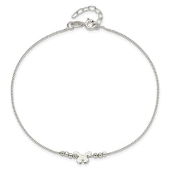 Sterling Silver Butterfly 9 inch Plus 1 inch Extender - Total 10 inch Anklet
